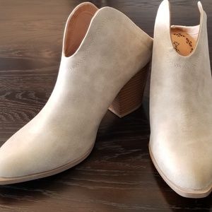 Distressed mule booties